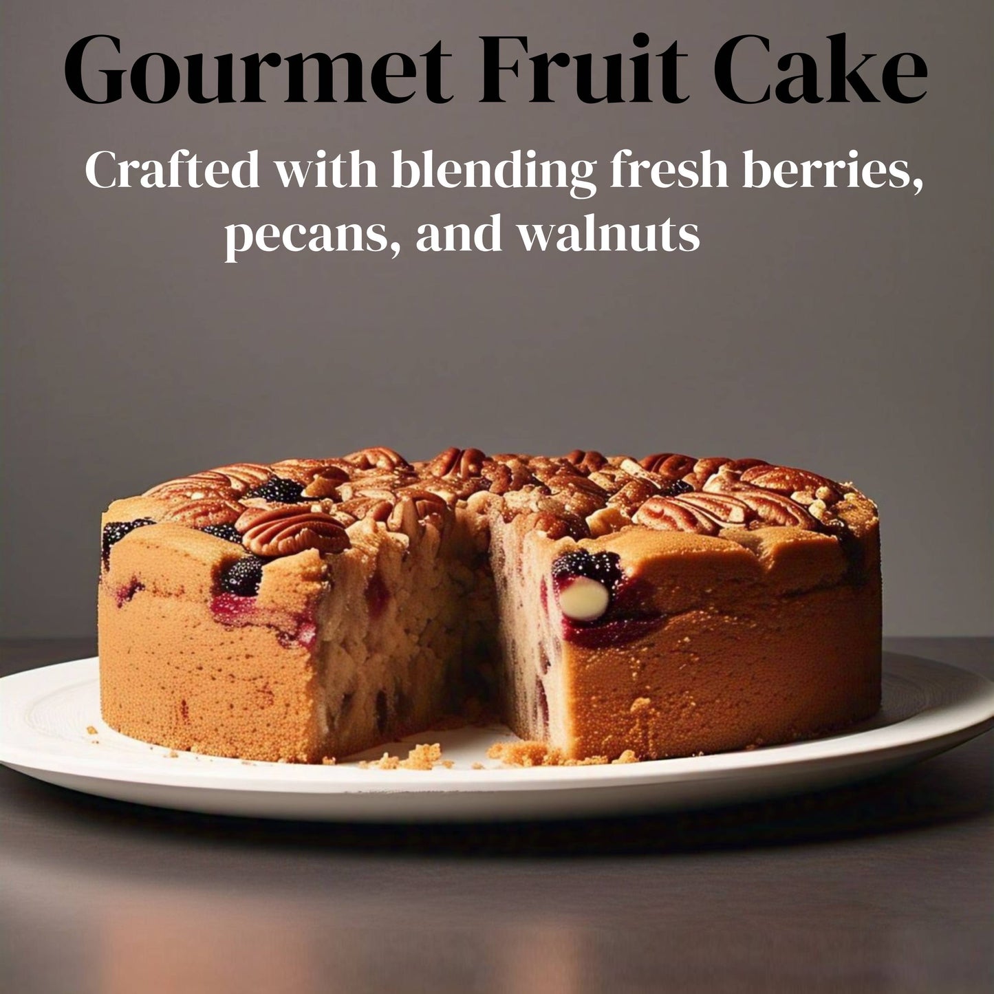 Andy Anand Sugar Free Mixed Berries Cake (2.8 lbs) - Diabetic Friendly Gourmet Dessert, No Sugar Added Berry Cake - Handmade Artisan Cake in Reusable Tray - Natural Keto Friendly Gourmet Treat