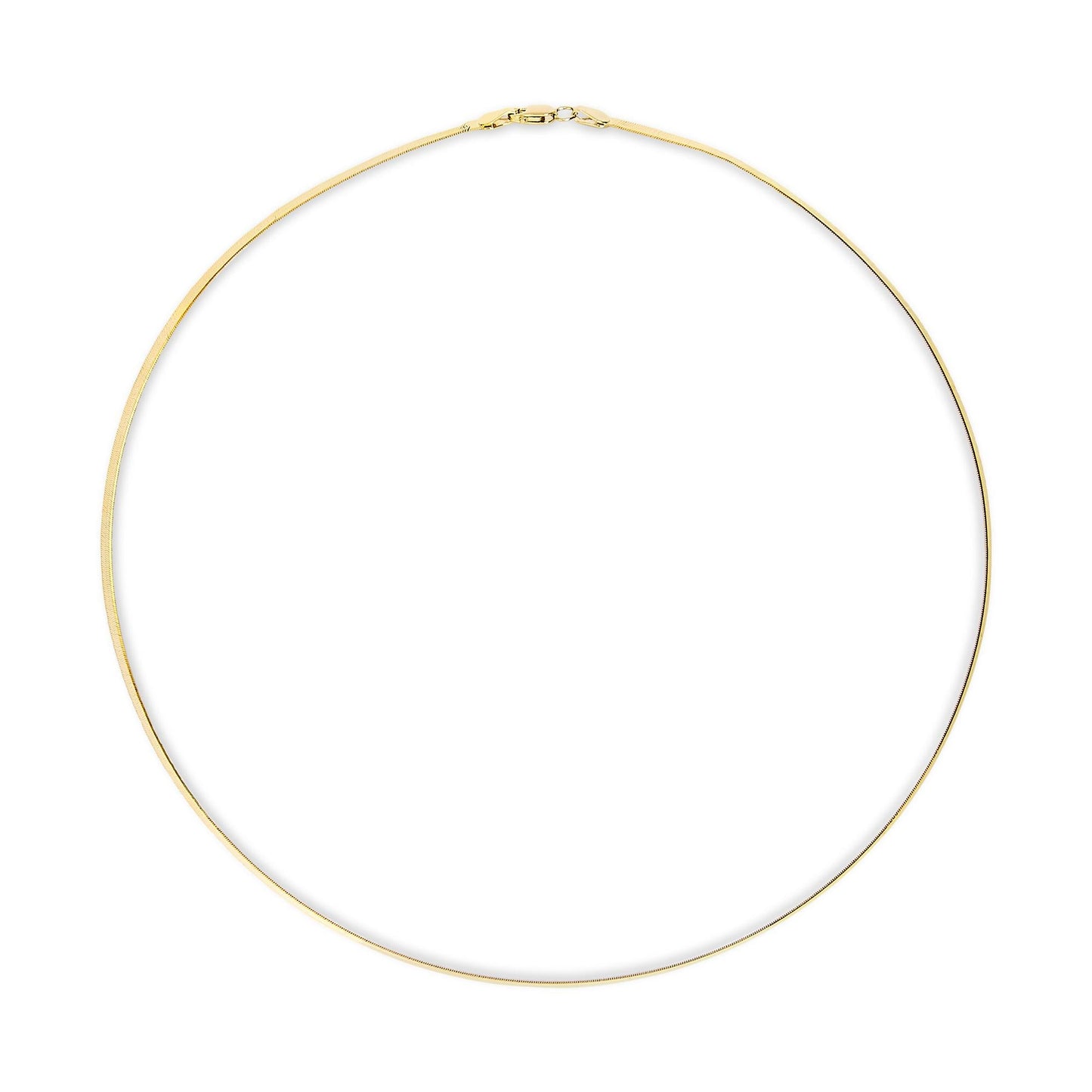 Unisex Solid 14K Gold 2.8mm Imperial Herringbone Chain Necklace-3