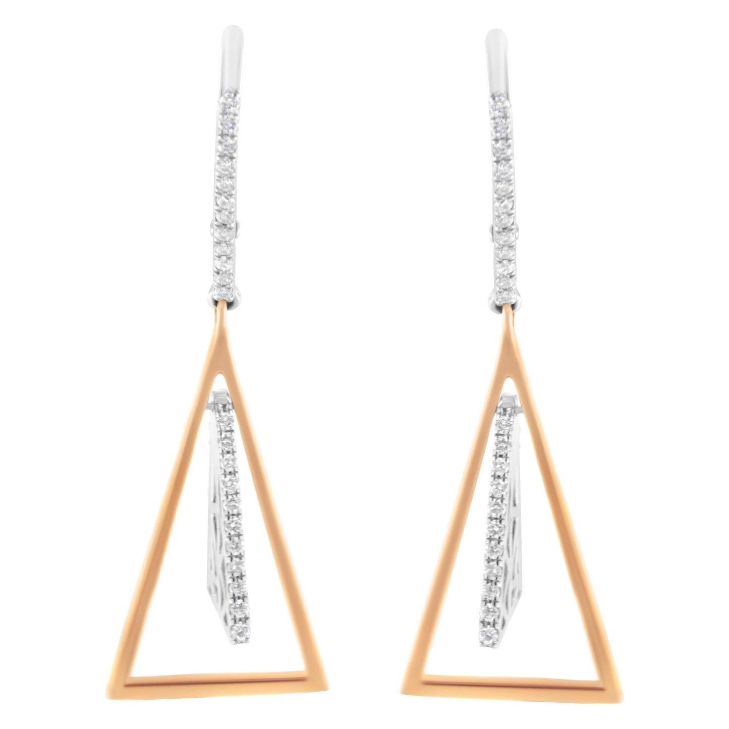 14K Rose and White Gold 3/8 Cttw Diamond Windchime Drop and Dangle Earring (G-H Color, SI1-SI2 Clarity)-0