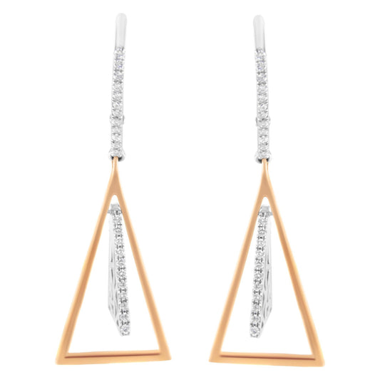 14K Rose and White Gold 3/8 Cttw Diamond Windchime Drop and Dangle Earring (G-H Color, SI1-SI2 Clarity)-0