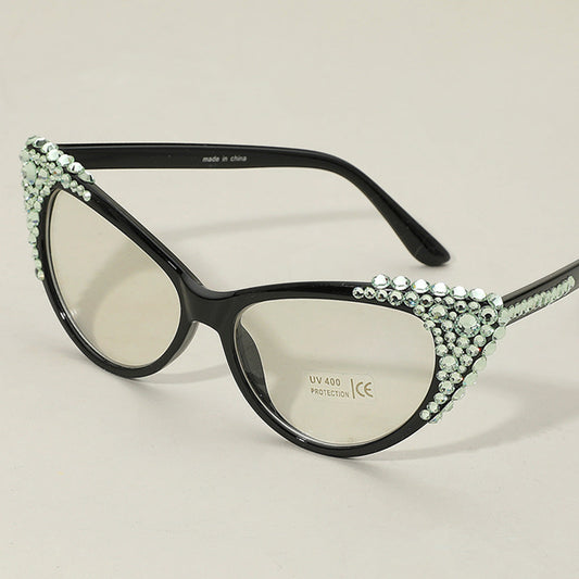 Bubbly Crystal Cat Eye Optical Glasses