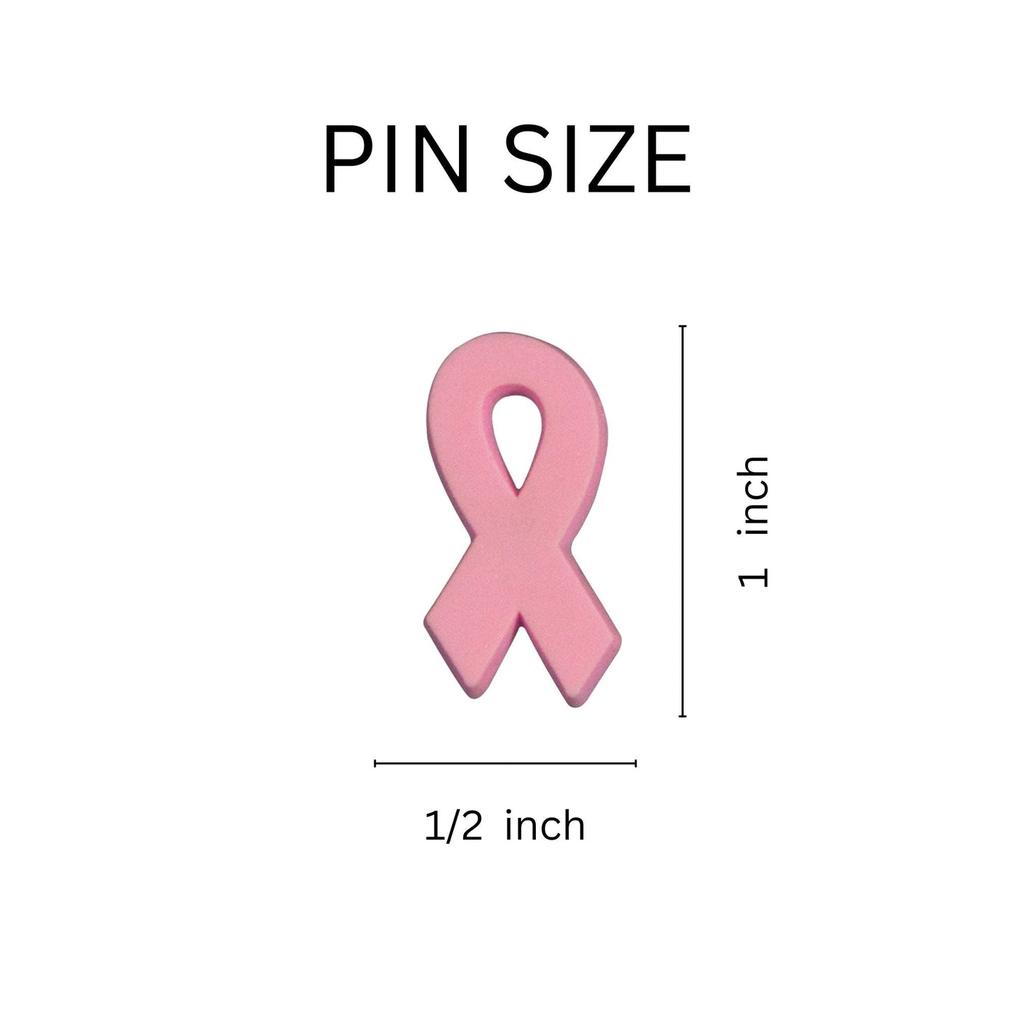 10 Pack Silicone Pink Ribbon Pins