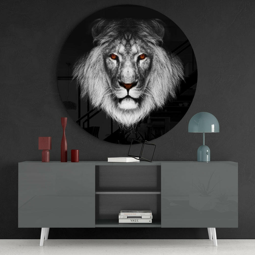 Lion Glass Wall Art
