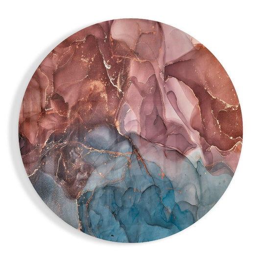 Orange Marble Glass Wall Art