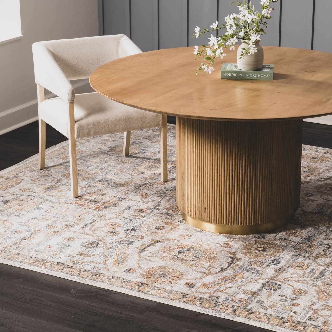 Dion Washable Floral Rug-2
