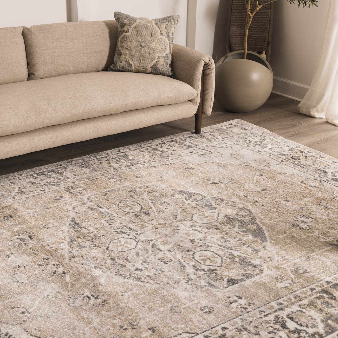 Rudo Beige Flat Pile Washable Rug-0