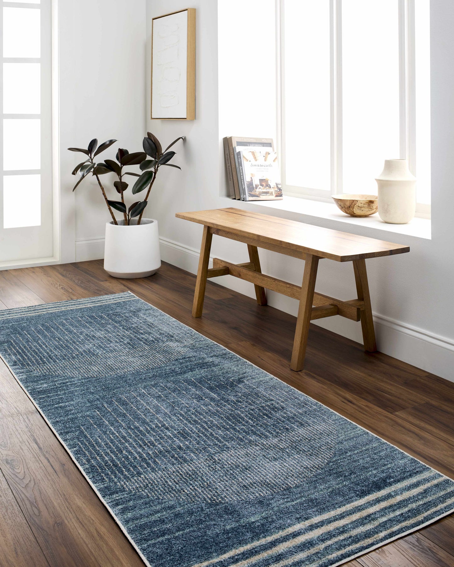 Thad Blue Washable Area Rug-0