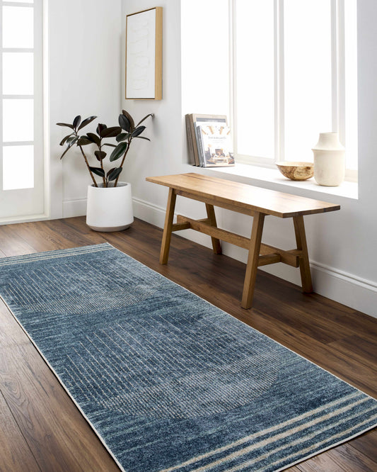 Thad Blue Washable Area Rug-0