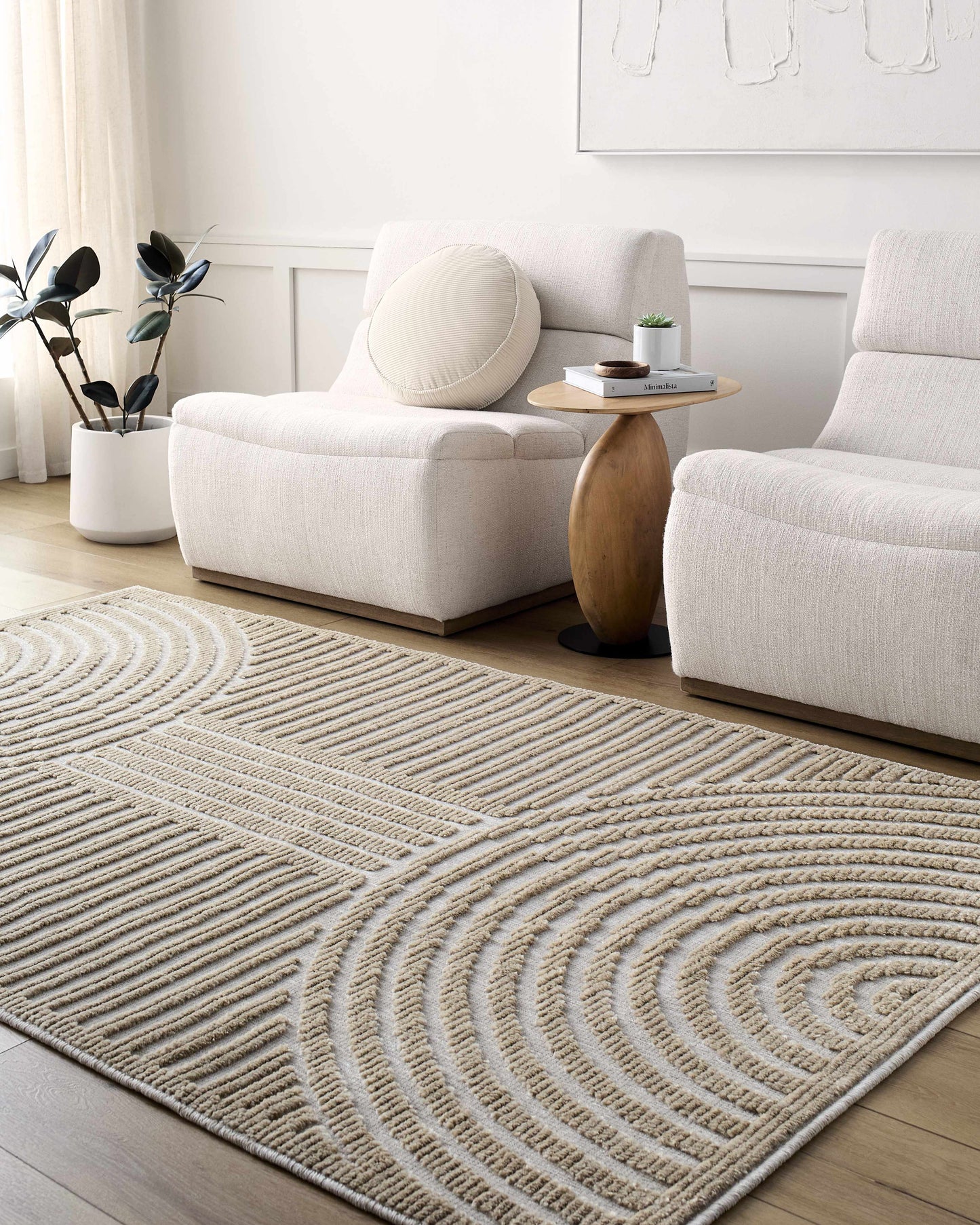 Deron Beige Washable Area Rug-0