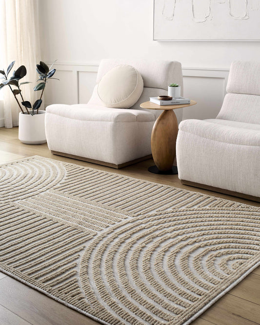 Deron Beige Washable Area Rug-0