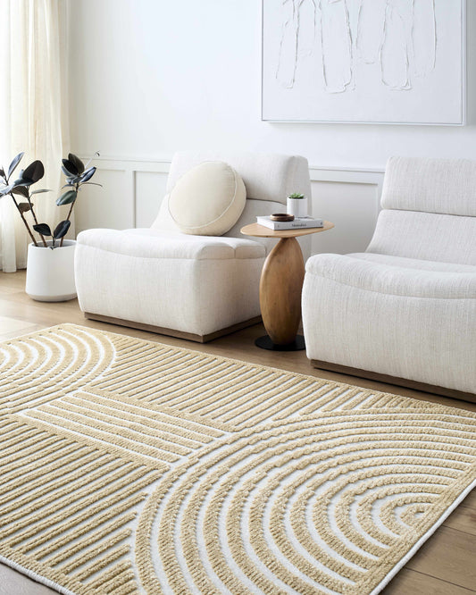Deron Mustard Washable Area Rug-0