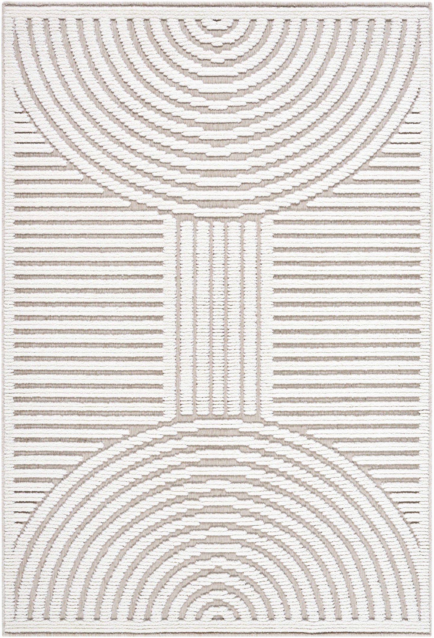 Deron Ivory 3D Rainbow Washable Rug-1