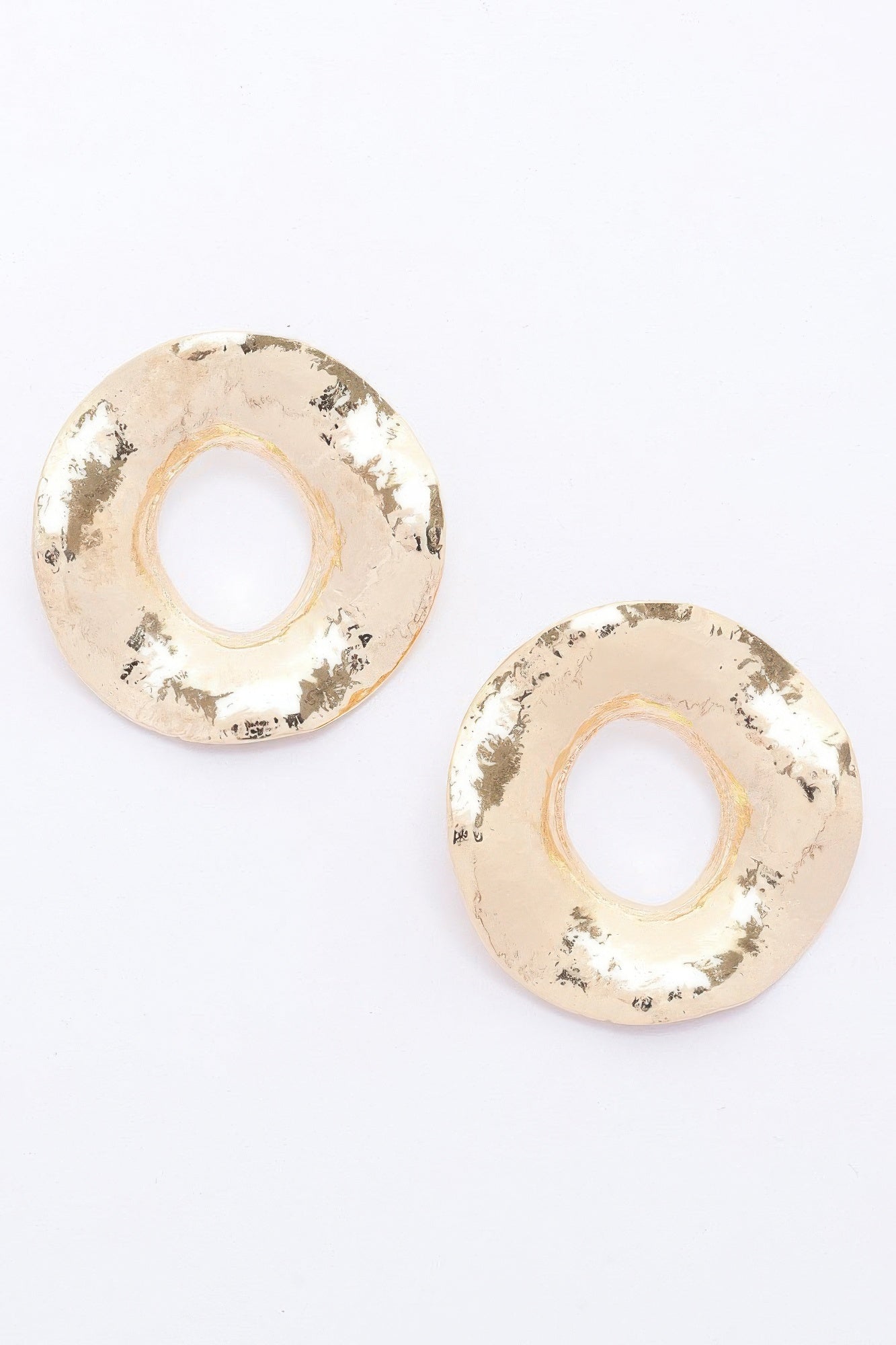 SOHO Metal Gold Dip Circular Earrings: NYFW BYMANYC ® New York-0