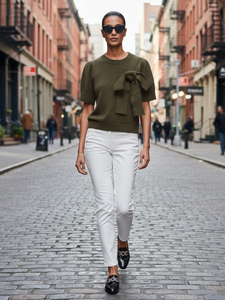 SOHO Women's Side Bow Sweater Prêt-à-Porter BYMANYC ® New York-1
