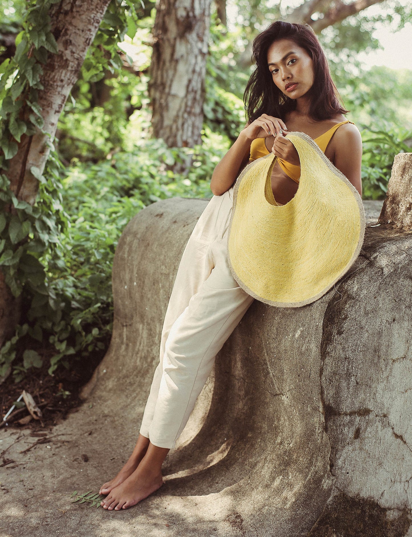 The Solo Citroen Jute Bag In Yellow