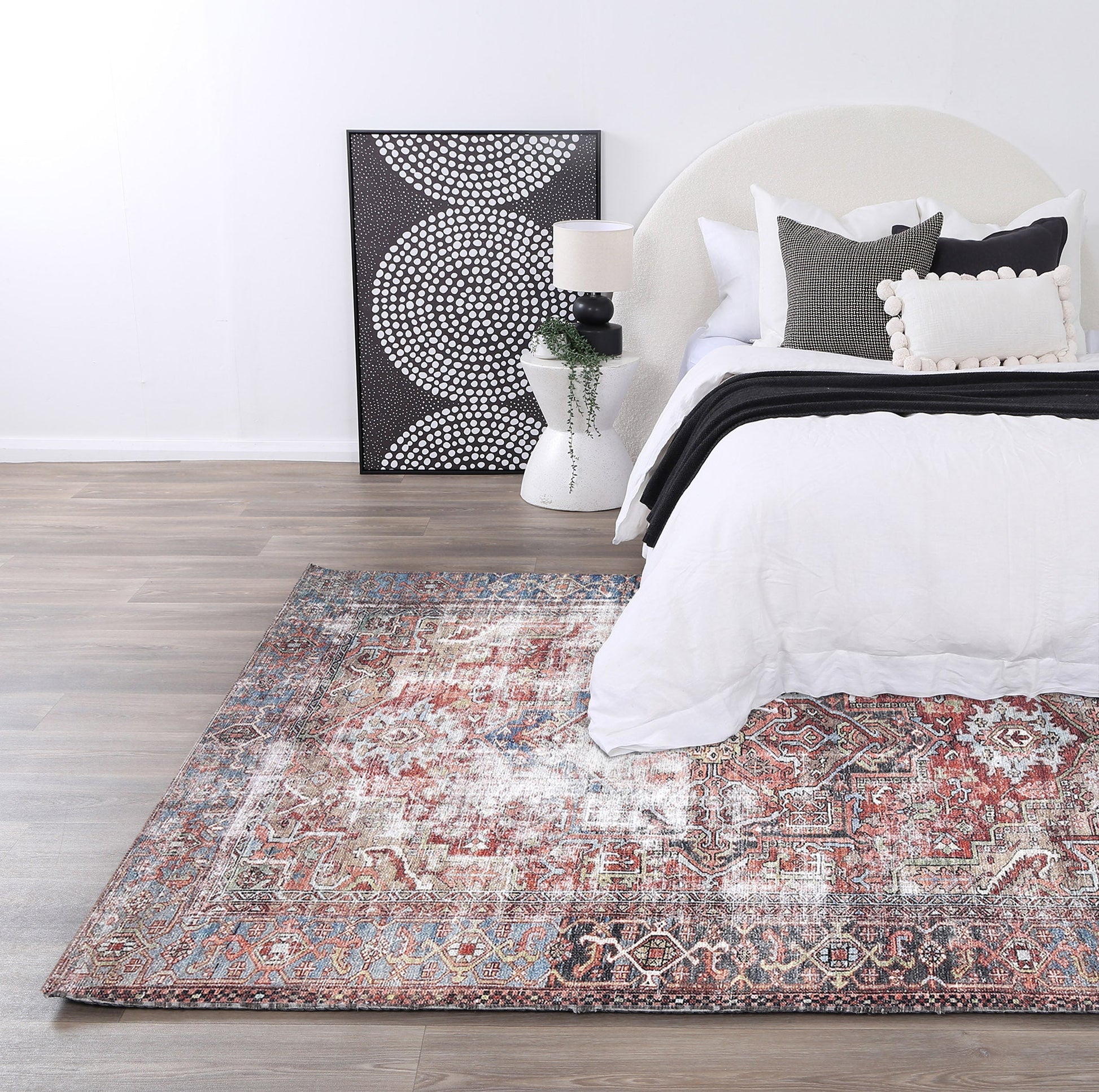 Sophia Heritage Machine Washable in Grey & Red Rug-3