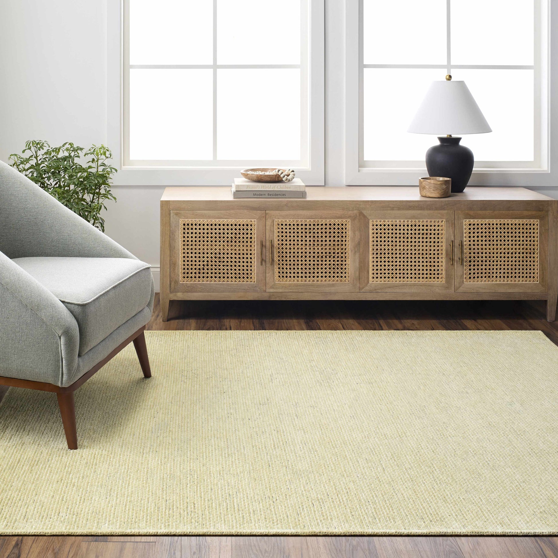 Sample Isako Solid Lime Washable Area Rug - Promo - Clearance-0