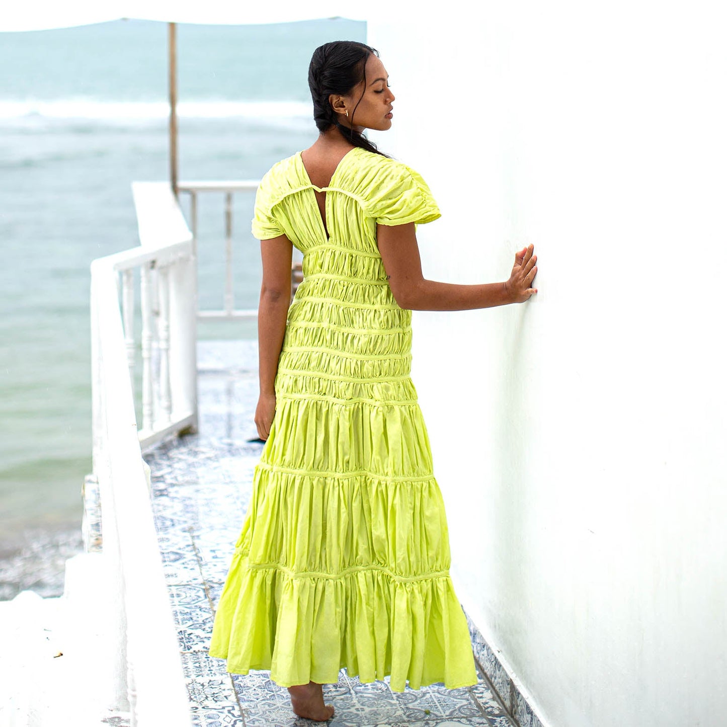 The Srikandi Maxi Dress In Lime Green