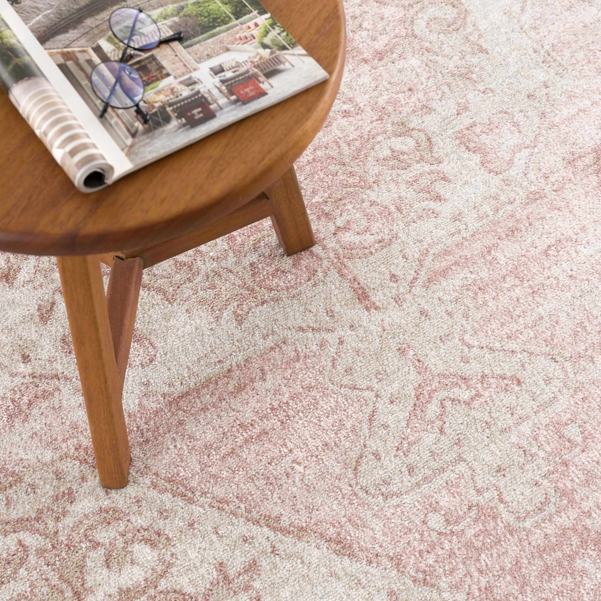 Snead Pink Floral Rug-4