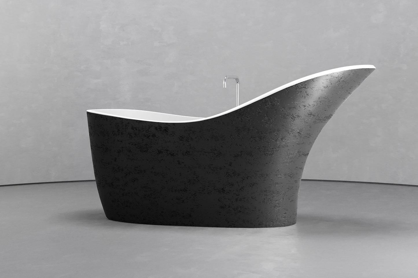 Freestanding slipper shape bathtub