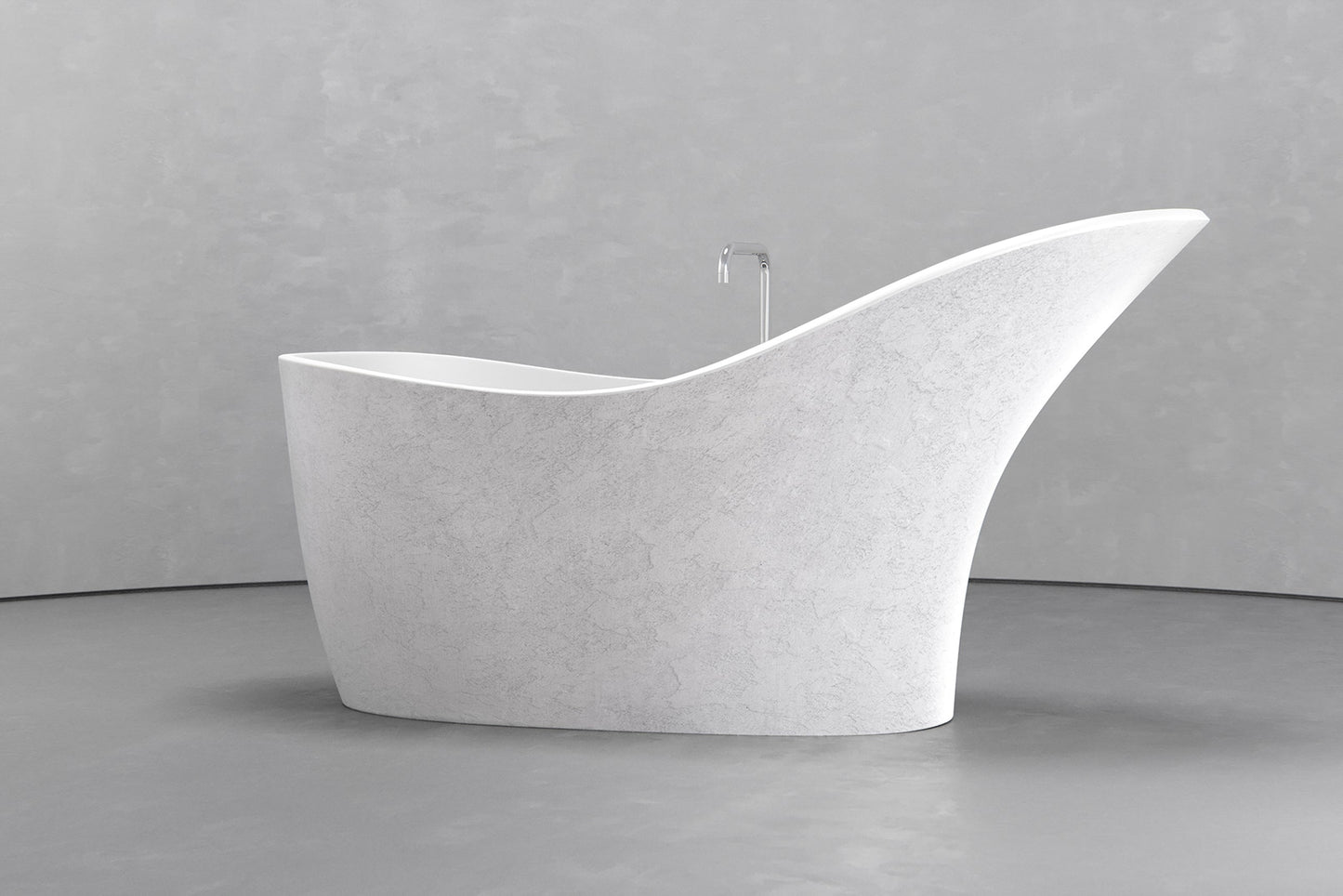 Freestanding slipper shape bathtub