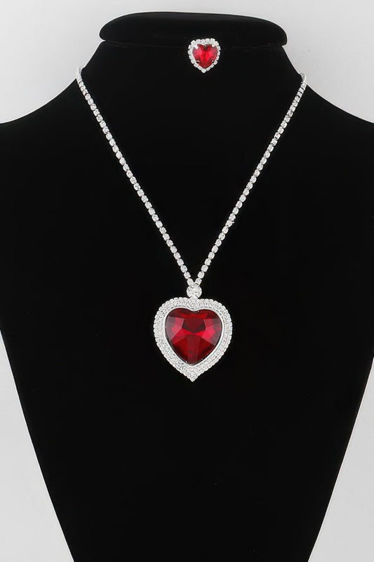 STUYVESANT Jeweled Crystal Heart Necklace: NYFW BYMANYC ® New York-0