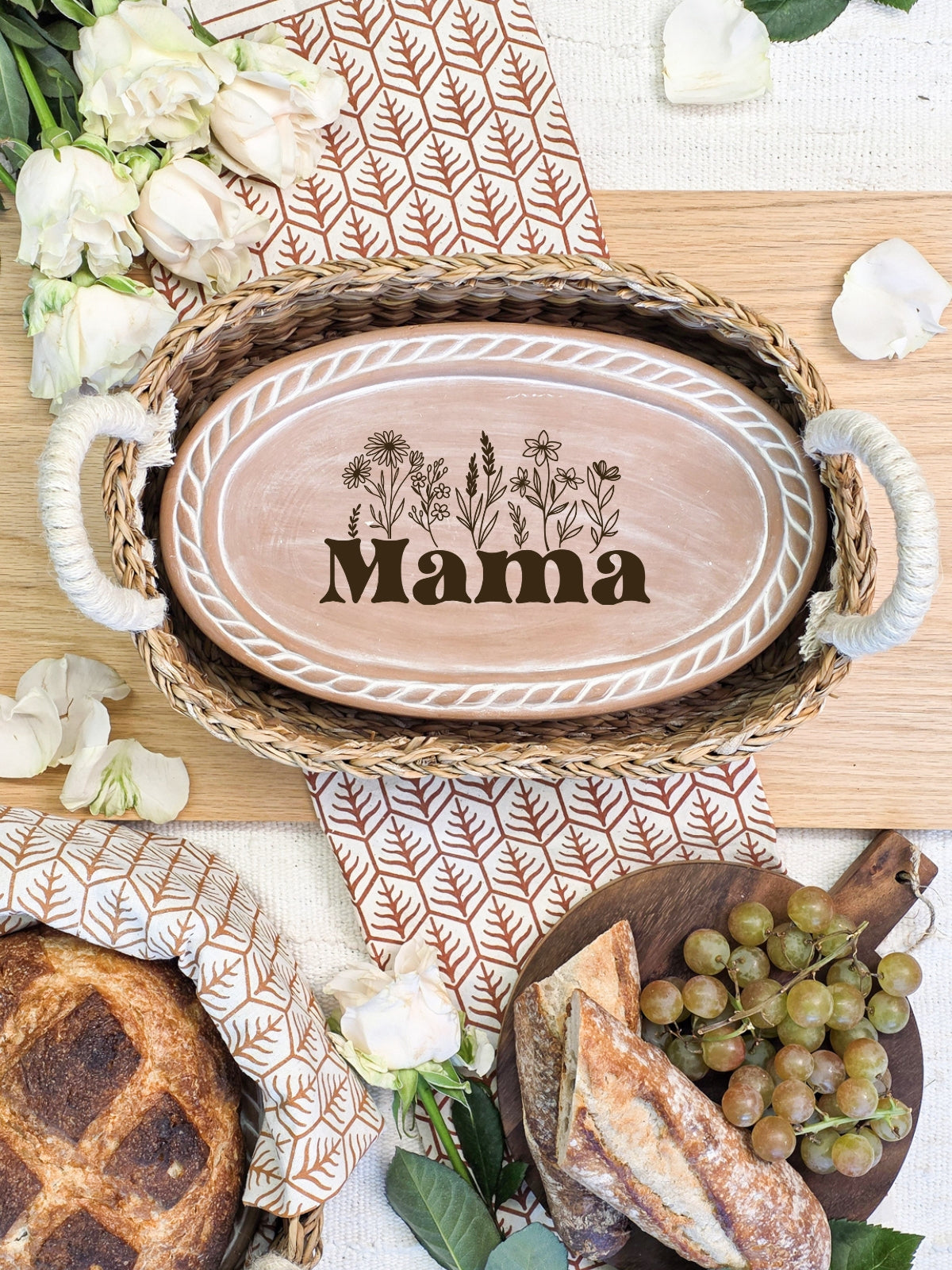 Bread Warmer & Basket - Mom Oval-2