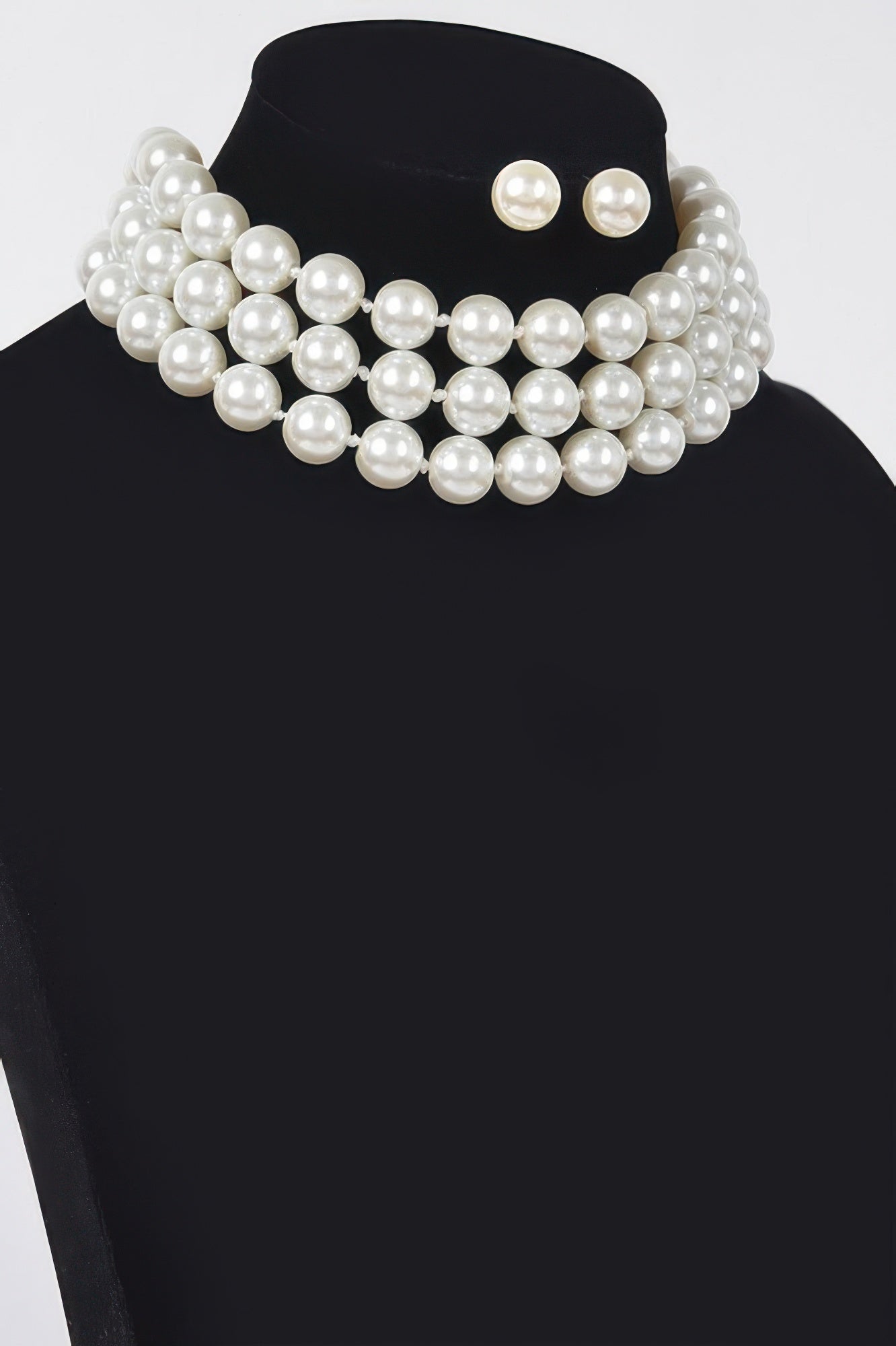 SUTTON PLACE Faux Pearl Necklace & Earring Set: BYMANYC ® New York-1