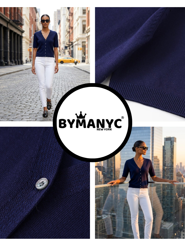 SUTTON Women's Short Sleeve Sweater Prêt-à-Porter BYMANYC ® New York-2