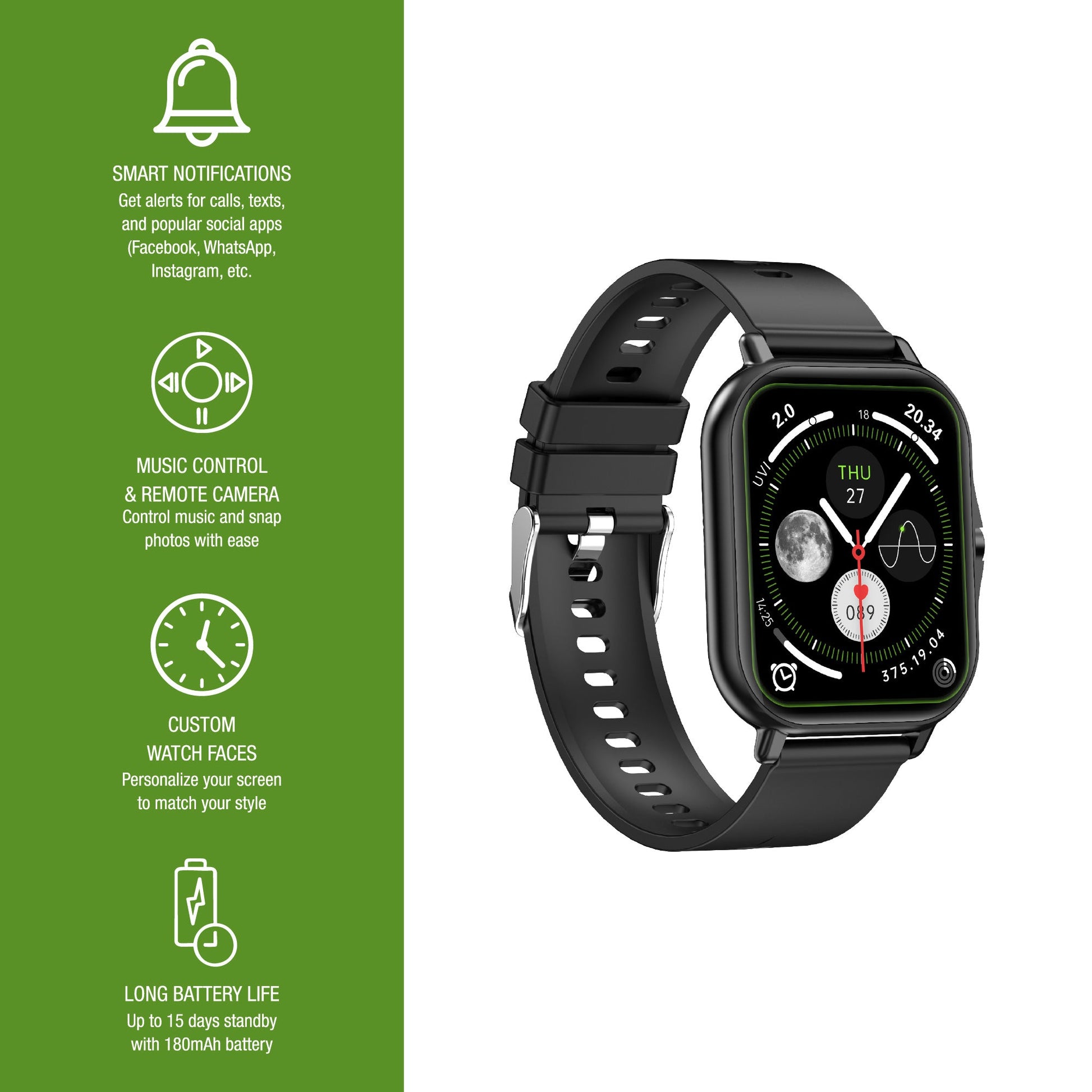 Ultimate Smart Living Bundle – Bluetooth Smart Watch, True Wireless Earbuds & 5-in-1 Alarm Clock Hub-4