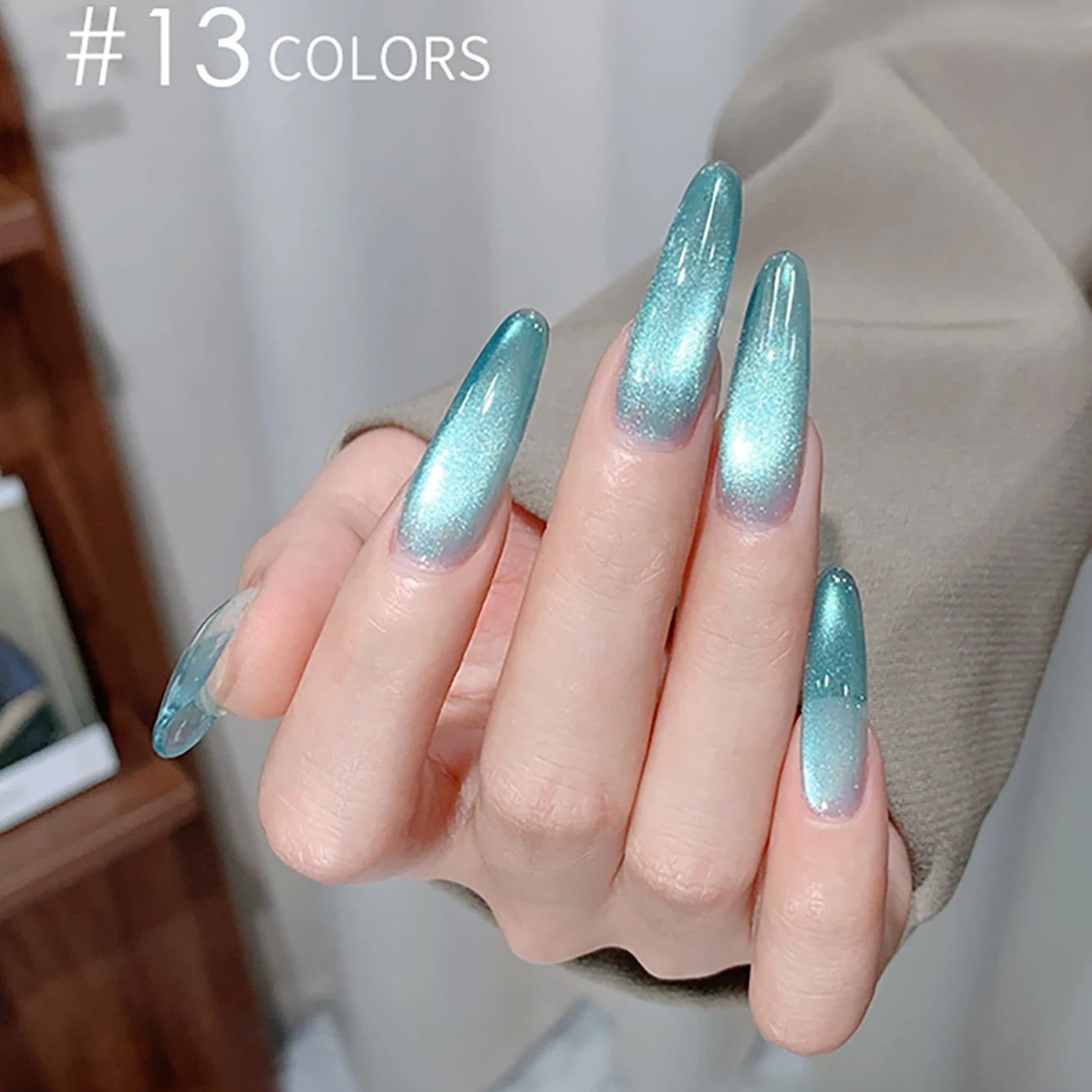 MIANEL 1-18pcs12ML Summer Hot Selling Rainbow Candy Colorful Cat Eye Gel Nail Polish New Porcelain White Glass Beads Nail Polish
