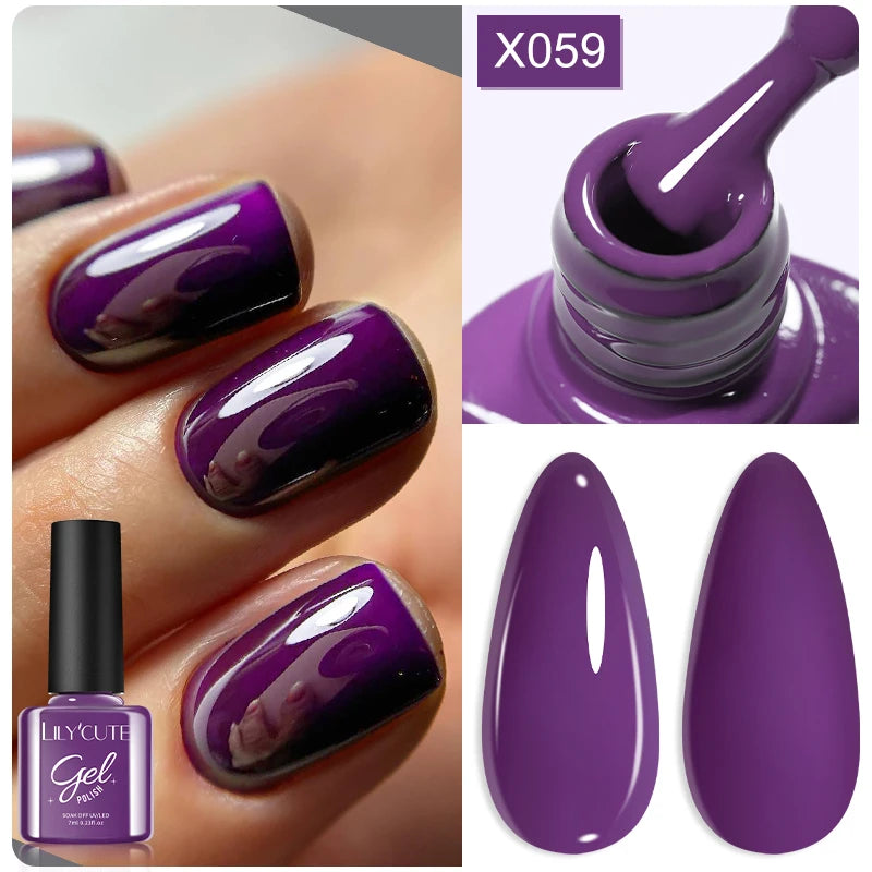 LILYCUTE 7ml Neon Reflective Nail Gel Polish Dark Flash Glitter Effect Fluorescent Gel Soak Off UV Gel Summer Nail Art Varnish