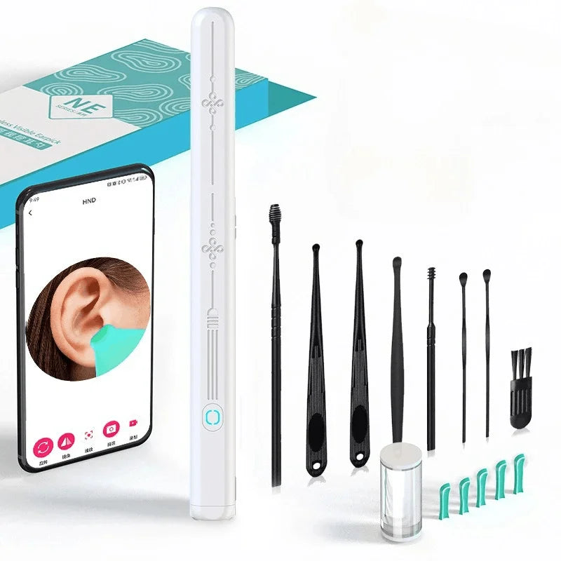 Ear Cleaner with Camera Set HD Ear Sticks Otoscope USB C Charging Endoscope Wax Removal Tool Earpick Ear Cleaning Set NK3