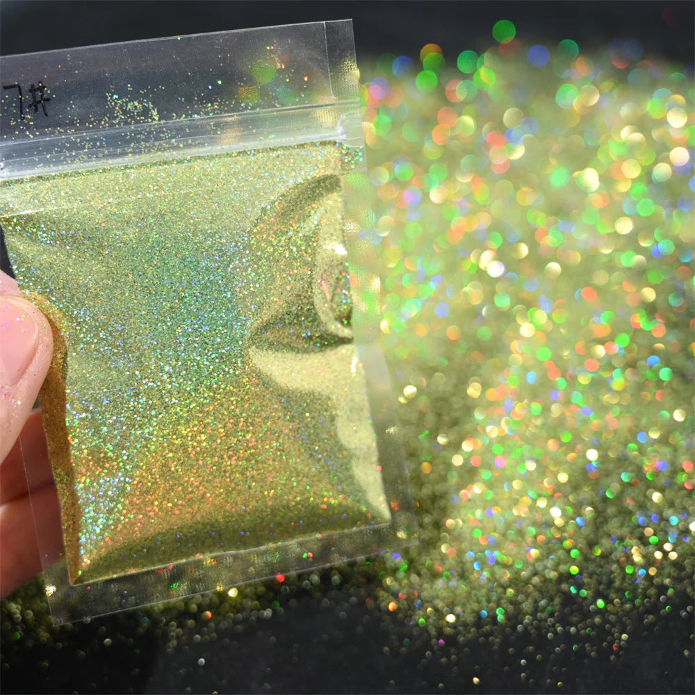 5g Laser Holographic Bulk Glitter Nail Shining Sparkly Pigment Loose Fine Glitter Reflective Gel Polish Accessories Nail Powder