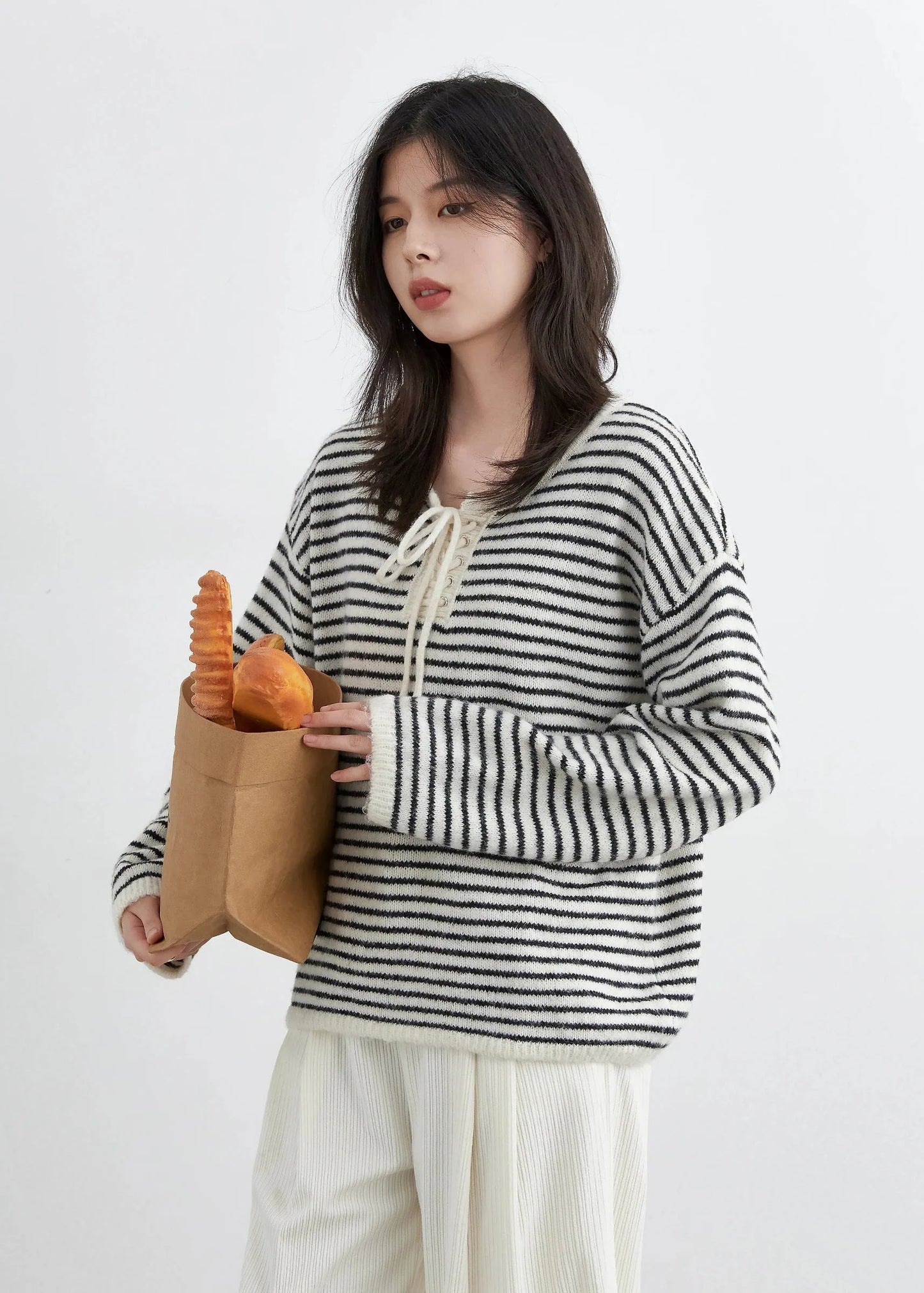 Retro Striped Pullover Loose Autumn & Winter Jumper
