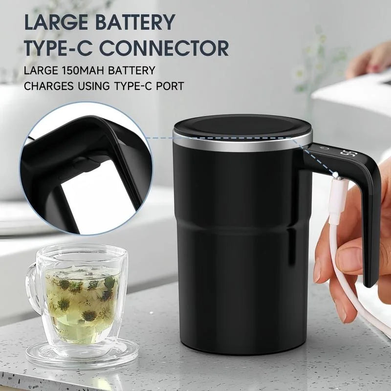Coffee Self Mixing Mug Waterproof Food Safe Coffee Mug USB Rechargeable Automatic-4