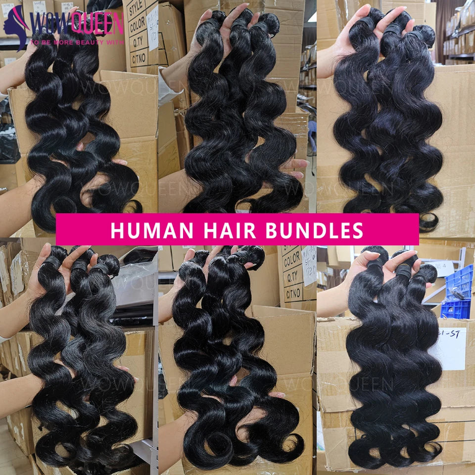 Malaysian Hair Bundles Body Wave 100% Human Hair Weave Raw Bundles 28 30 32 Inch Remy Hair Extensions Natural Black 1/3/4 Pcs
