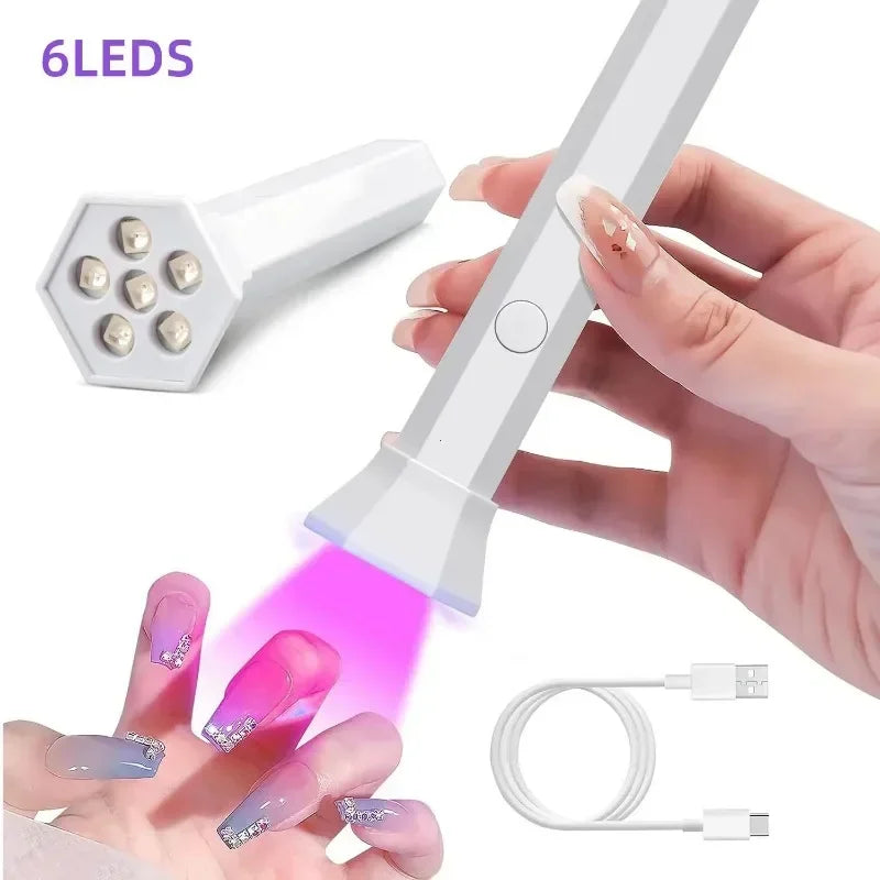 Portable Nail Dryer Lamp UV LED Nail Light Quick Drying Light for Curing All Nail Gel Rechargeable Home Manicure Tools