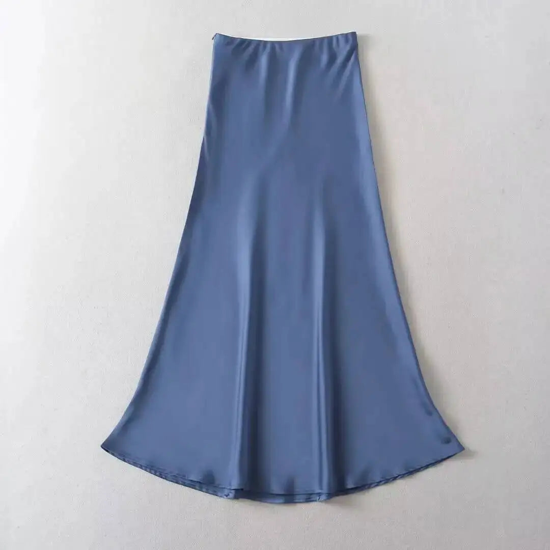 2026 Summer New High Waist Wrap Hip Slim Half Length Skirt Women Design Sense Niche Leisure Solid A-line Fishtail Skirt V38V