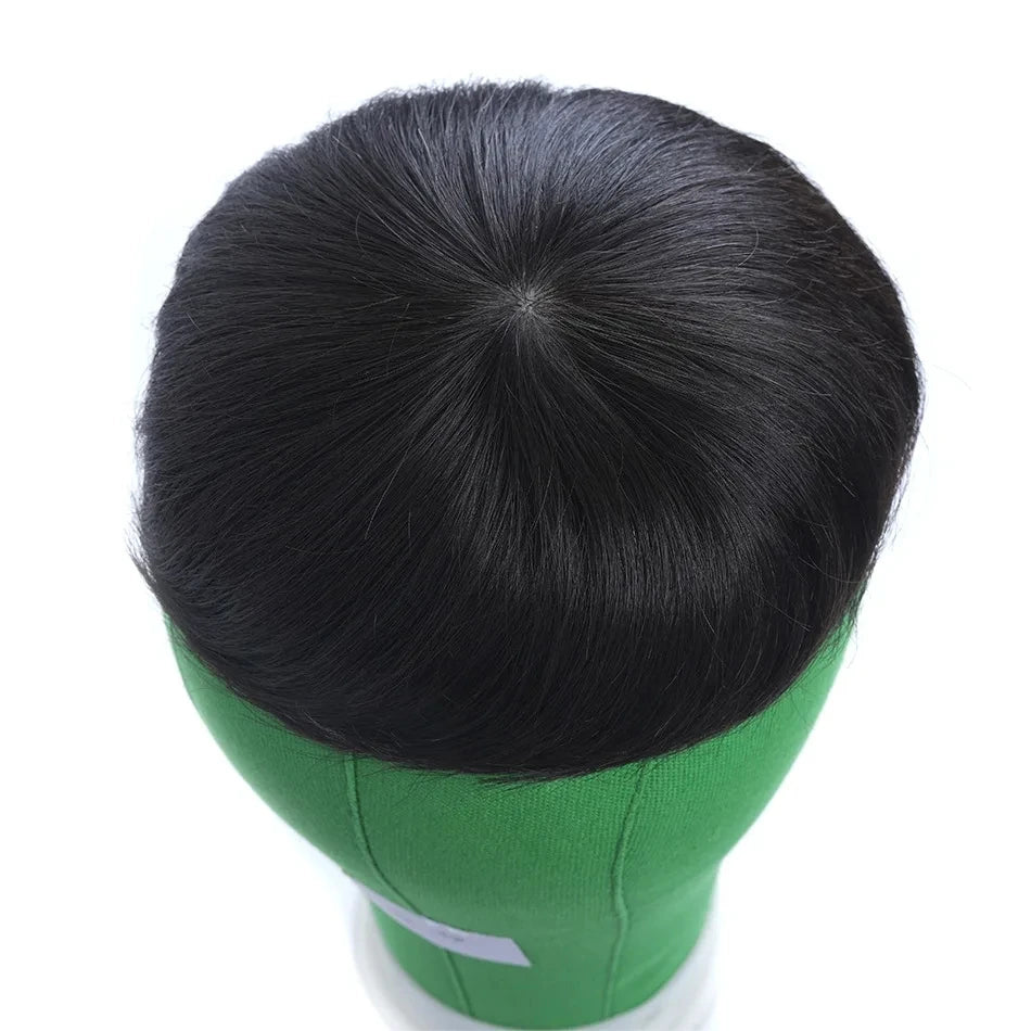 Swiss Lace Men's Wig Men Human Hair Toupee Durable Male Capillary Prosthesis Handmade Indian Human Hair Clips Replacement System