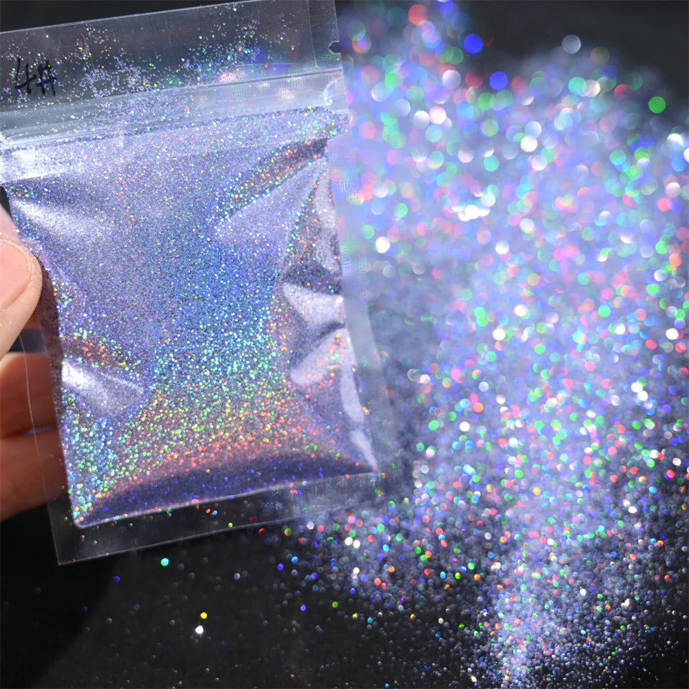 5g Laser Holographic Bulk Glitter Nail Shining Sparkly Pigment Loose Fine Glitter Reflective Gel Polish Accessories Nail Powder