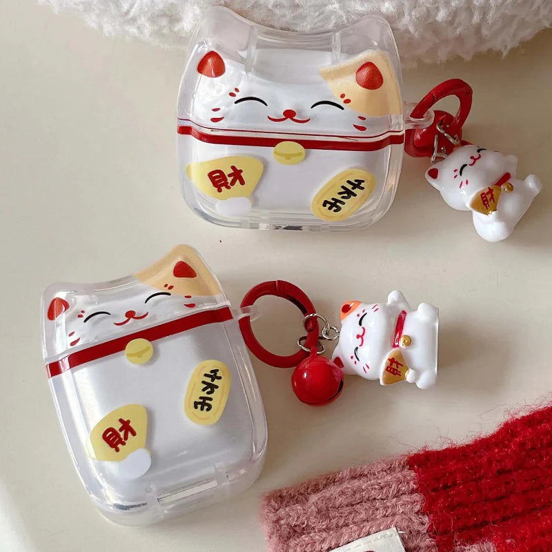 Kawaii Lucky Cat AirPods Case