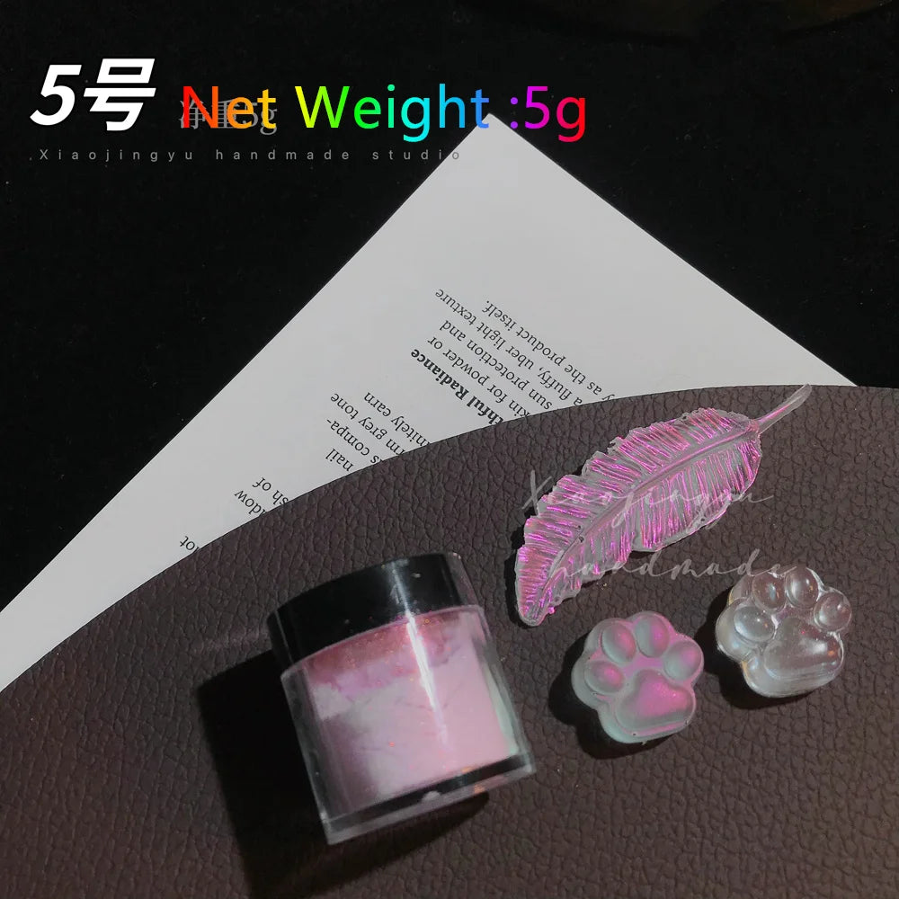 5g Laser Holographic Bulk Glitter Nail Shining Sparkly Pigment Loose Fine Glitter Reflective Gel Polish Accessories Nail Powder