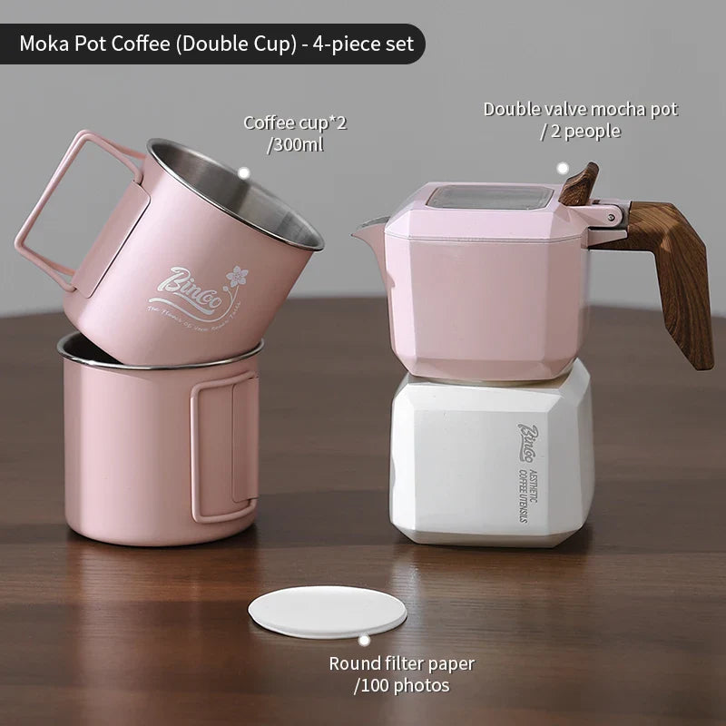 Double Valve Moka Pot Square Coffee Pot Espresso Pot Coffee Extraction Maker-7