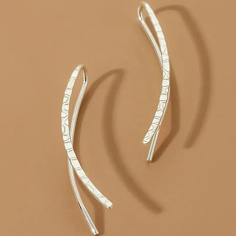 Huitan Minimalist Hook Earrings for Women | Simple Stylish Drop Earrings