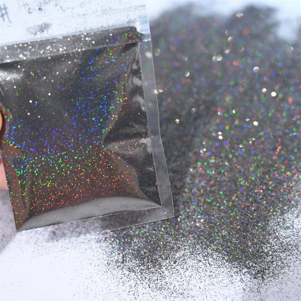 5g Laser Holographic Bulk Glitter Nail Shining Sparkly Pigment Loose Fine Glitter Reflective Gel Polish Accessories Nail Powder