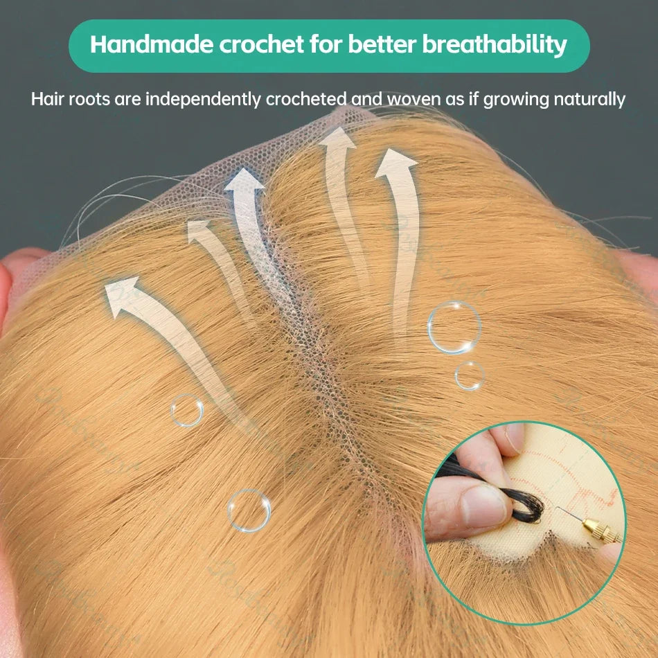 Honey Blonde Wig Human Hair Bone Straight Wigs 13x6 Hd Lace Frontal Wigs 200% Density 27# Blonde