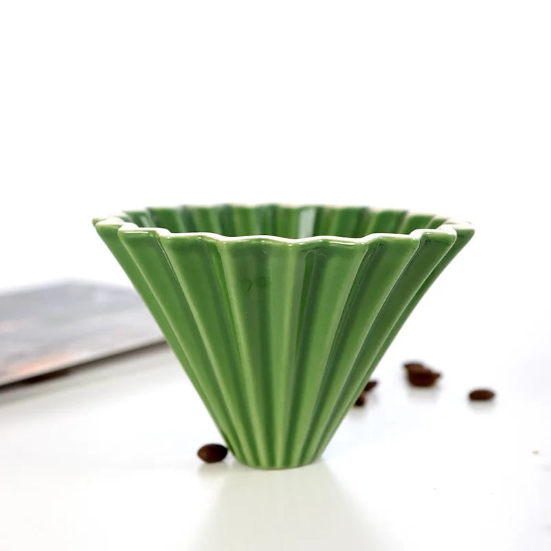 StepUp Coffee Origami Ceramic Pour Over Dripper, Handmade Cone Brewer-23