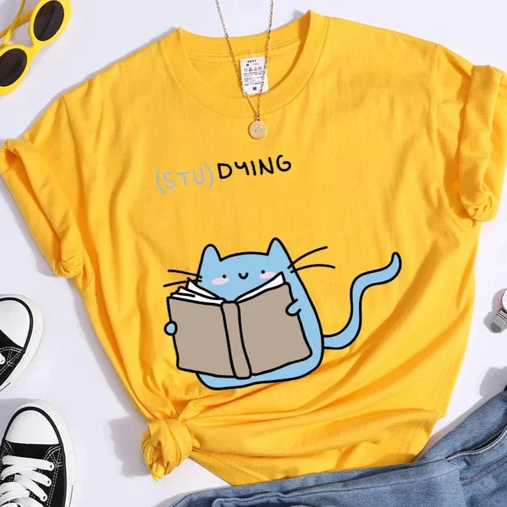 Cat (STU)DYING Graphic T-Shirt