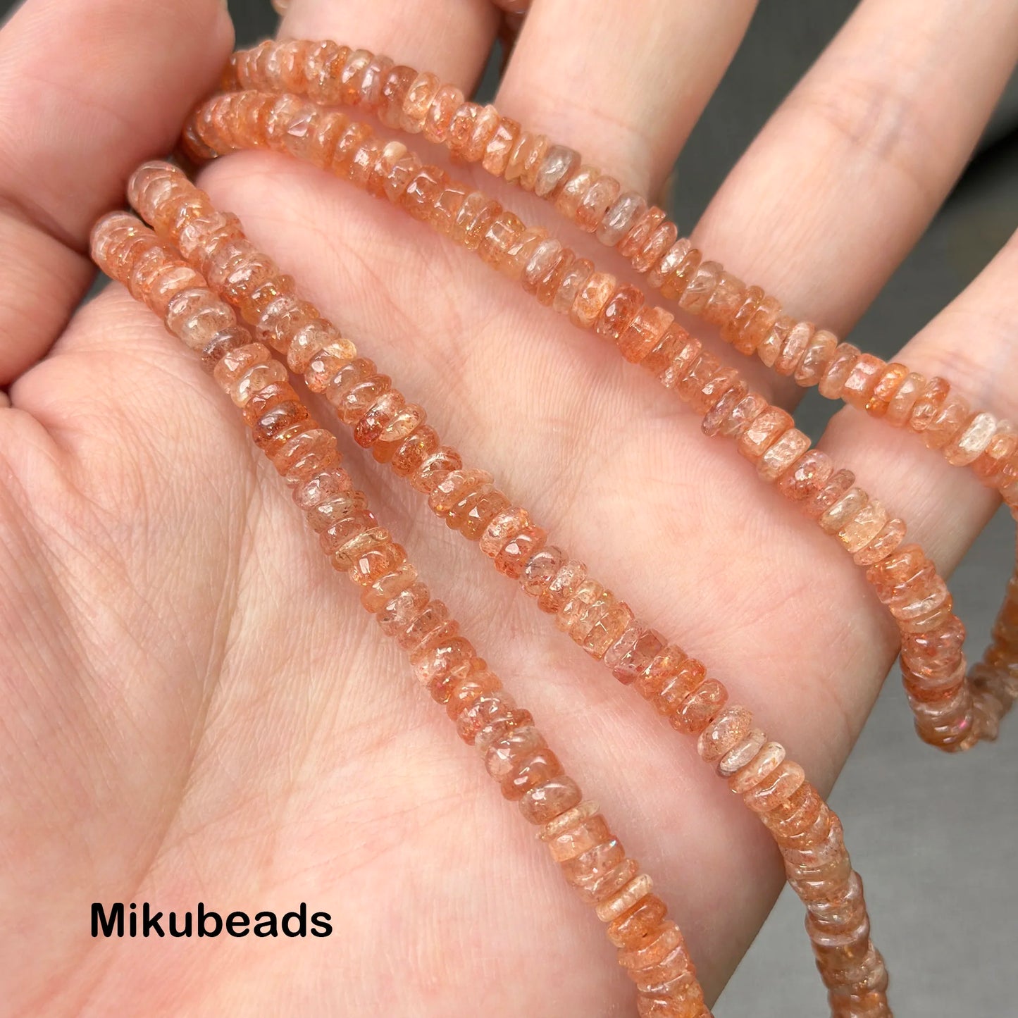 Natuurlike Brasiliaanse Goue Sonsteen 3.5-7mm Gladde Rondelle Glansende Steen Los Krale Vir Juweliersware Maak DIY Armband Ketting